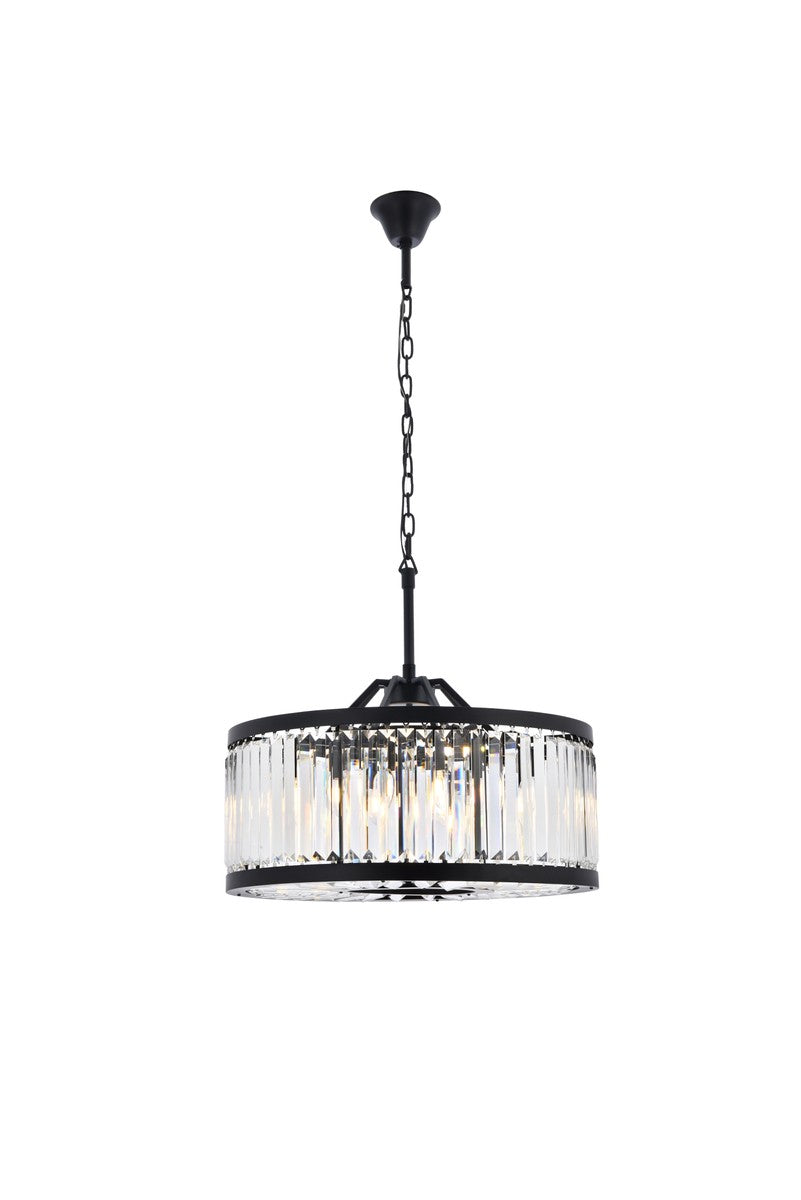 Chelsea 8-Light Chandelier in Matte Black with Clear Royal Cut Crystal