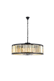 Chelsea 10-Light Chandelier in Matte Black with Golden Teak (Smoky) Royal Cut Crystal