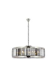 Chelsea 10-Light Chandelier in Polished Nickel with Silver Shade (Grey) Royal Cut Crystal