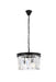 Sydney 3-Light Pendant in Matte Black with Clear Royal Cut Crystal