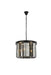 Sydney 6-Light Pendant in Matte Black with Silver Shade (Grey) Royal Cut Crystal