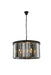 Sydney 8-Light Chandelier in Matte Black with Silver Shade (Grey) Royal Cut Crystal