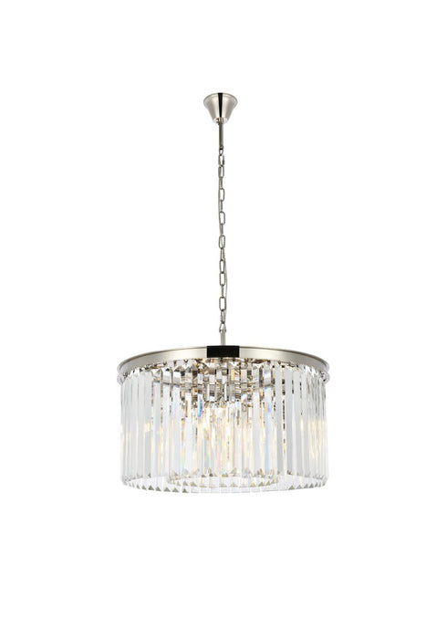Sydney 8-Light Chandelier in Polished Nickel with Clear Royal Cut Crystal