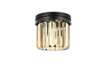 Sydney 3-Light Flush Mount in Matte Black with Golden Teak (Smoky) Royal Cut Crystal