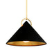 Charm 1-Light Pendant in Black/Gold Leaf - Lamps Expo