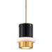 Beckenham 1-Light Pendant in Vintage Polished Brass & Black - Lamps Expo