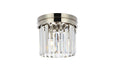 Sydney 3-Light Flush Mount in Polished Nickel with Clear Royal Cut Crystal