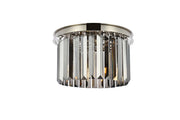 Sydney 3-Light Flush Mount in Polished Nickel with Silver Shade (Grey) Royal Cut Crystal