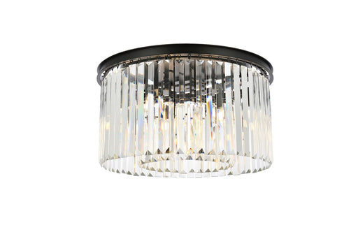 Sydney 8-Light Flush Mount in Matte Black with Clear Royal Cut Crystal