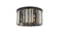 Sydney 8-Light Flush Mount in Matte Black with Silver Shade (Grey) Royal Cut Crystal