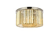 Sydney 8-Light Flush Mount in Polished Nickel with Golden Teak (Smoky) Royal Cut Crystal