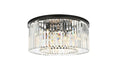 Sydney 8-Light Flush Mount in Matte Black with Clear Royal Cut Crystal