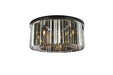 Sydney 8-Light Flush Mount in Matte Black with Silver Shade (Grey) Royal Cut Crystal