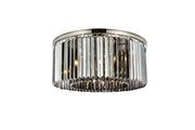 Sydney 8-Light Flush Mount in Polished Nickel with Silver Shade (Grey) Royal Cut Crystal