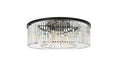 Sydney 10-Light Flush Mount in Matte Black with Clear Royal Cut Crystal