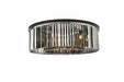 Sydney 10-Light Flush Mount in Matte Black with Silver Shade (Grey) Royal Cut Crystal