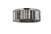 Sydney 10-Light Flush Mount in Polished Nickel with Silver Shade (Grey) Royal Cut Crystal