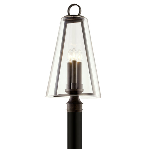 Adamson Three Light Post Lantern in French Iron - Lamps Expo