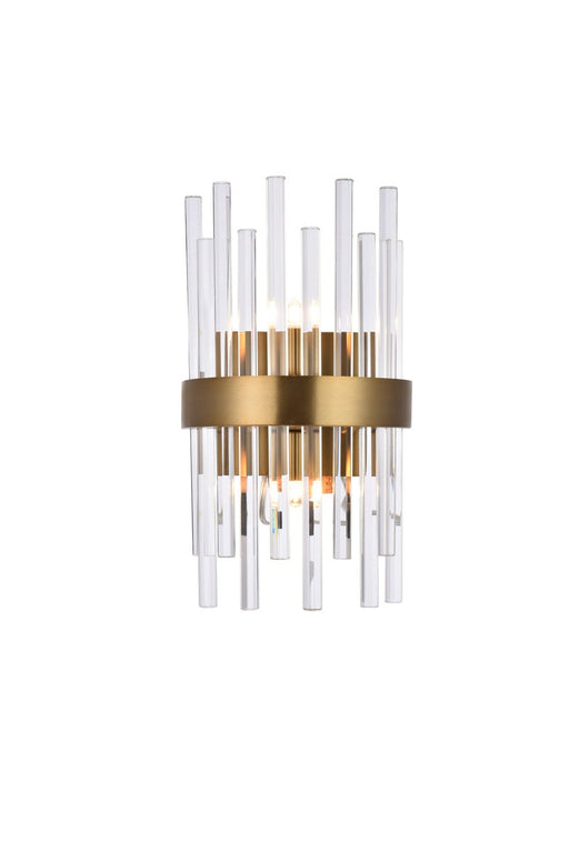 Dallas 2-Light Wall Sconce in Gold & Clear with Clear Royal Cut Crystal
