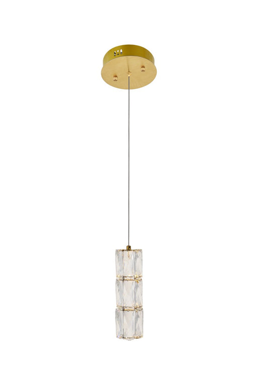 Polaris 1-Light Pendant in Gold with Clear royal cut Crystal