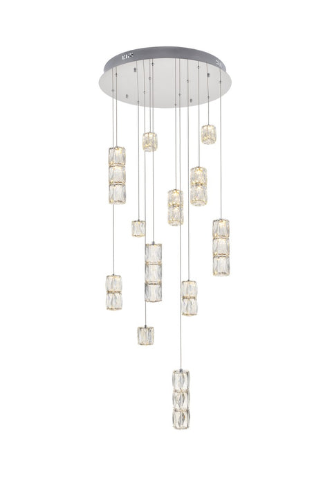 Polaris 12-Light Chandelier in Chrome with Clear royal cut Crystal