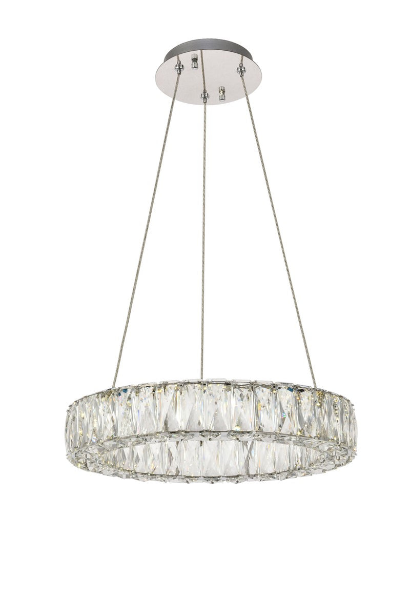 Monroe Pendant in Chrome with Clear Royal Cut Crystal