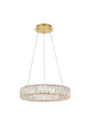 Monroe Pendant in Gold with Clear Royal Cut Crystal