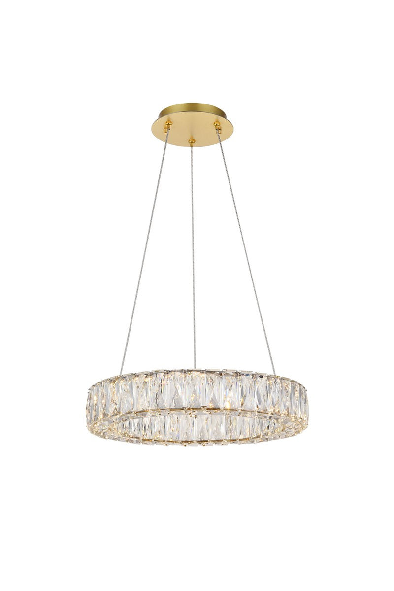 Monroe Pendant in Gold with Clear Royal Cut Crystal