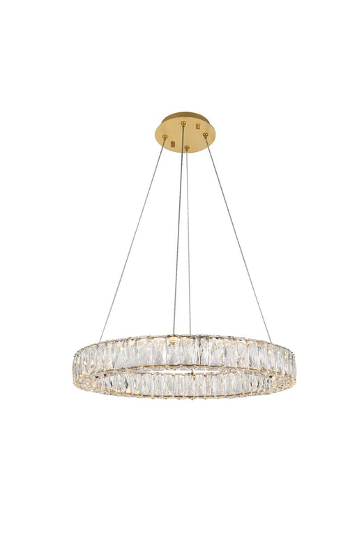 Monroe Chandelier in Gold with Clear Royal Cut Crystal