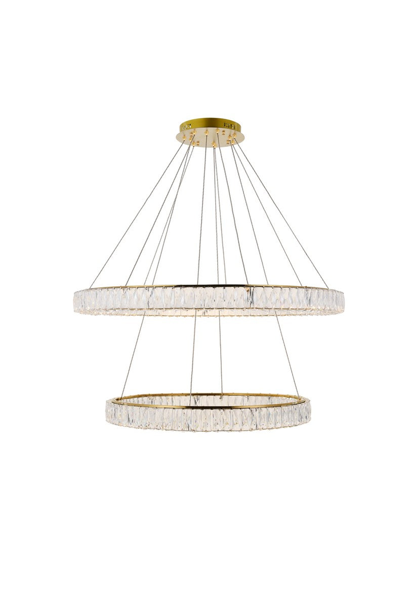 Monroe Chandelier in Gold with Clear royal cut Crystal