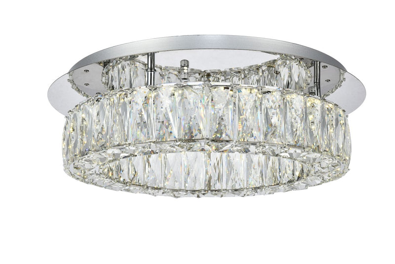 Monroe Flush Mount in Chrome with Clear Royal Cut Crystal