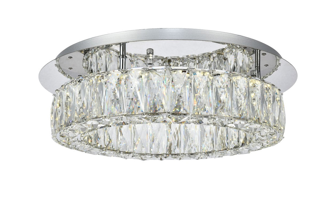 Monroe Flush Mount in Chrome with Clear Royal Cut Crystal