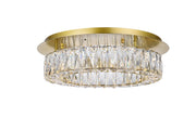 Monroe Flush Mount in Gold with Clear Royal Cut Crystal