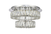 Monroe Flush Mount in Chrome with Clear Royal Cut Crystal