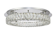 Monroe Flush Mount in Chrome with Clear Royal Cut Crystal