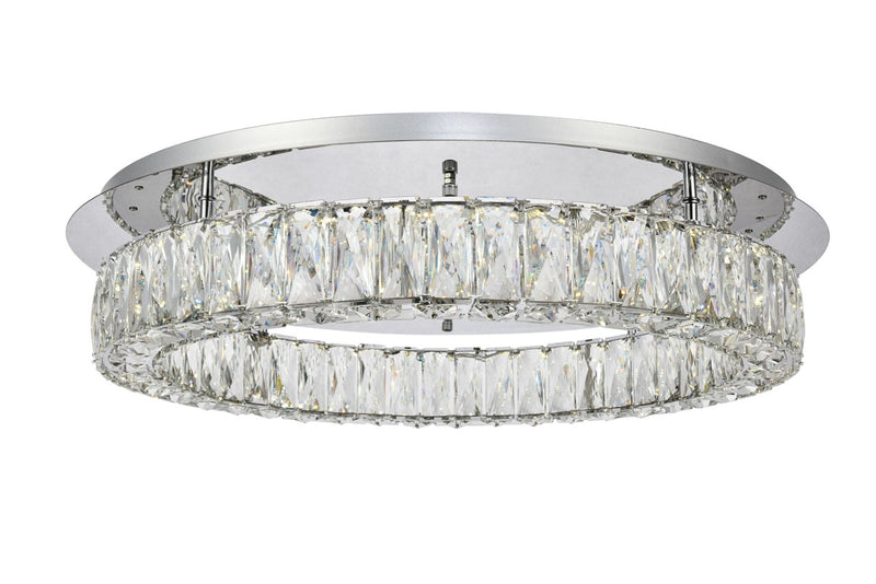 Monroe Flush Mount in Chrome with Clear Royal Cut Crystal