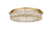 Monroe Flush Mount in Gold with Clear Royal Cut Crystal