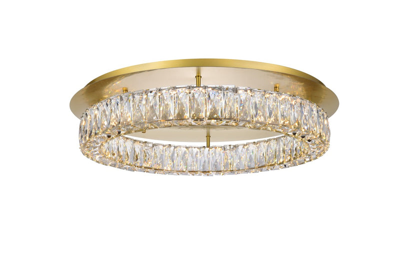 Monroe Flush Mount in Gold with Clear Royal Cut Crystal