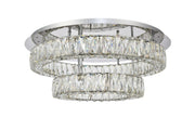 Monroe Flush Mount in Chrome with Clear Royal Cut Crystal
