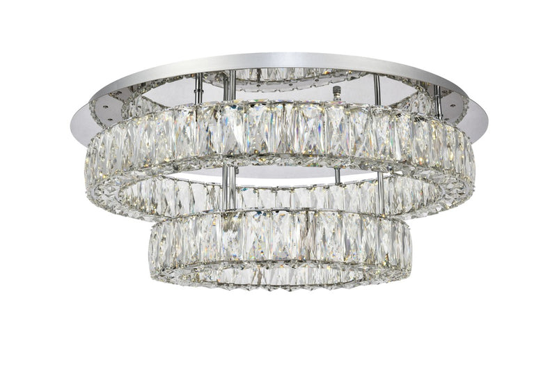 Monroe Flush Mount in Chrome with Clear Royal Cut Crystal