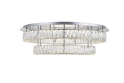 Monroe Flush Mount in Chrome with Clear royal cut Crystal
