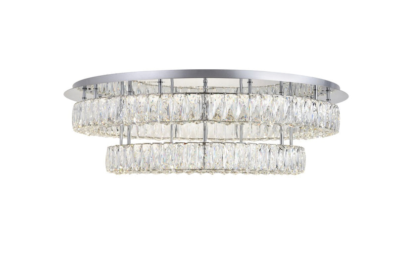 Monroe Flush Mount in Chrome with Clear royal cut Crystal