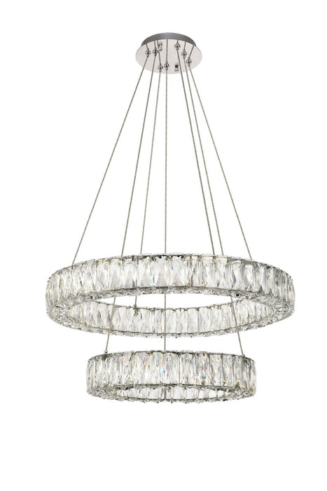 Monroe Chandelier in Chrome with Clear Royal Cut Crystal