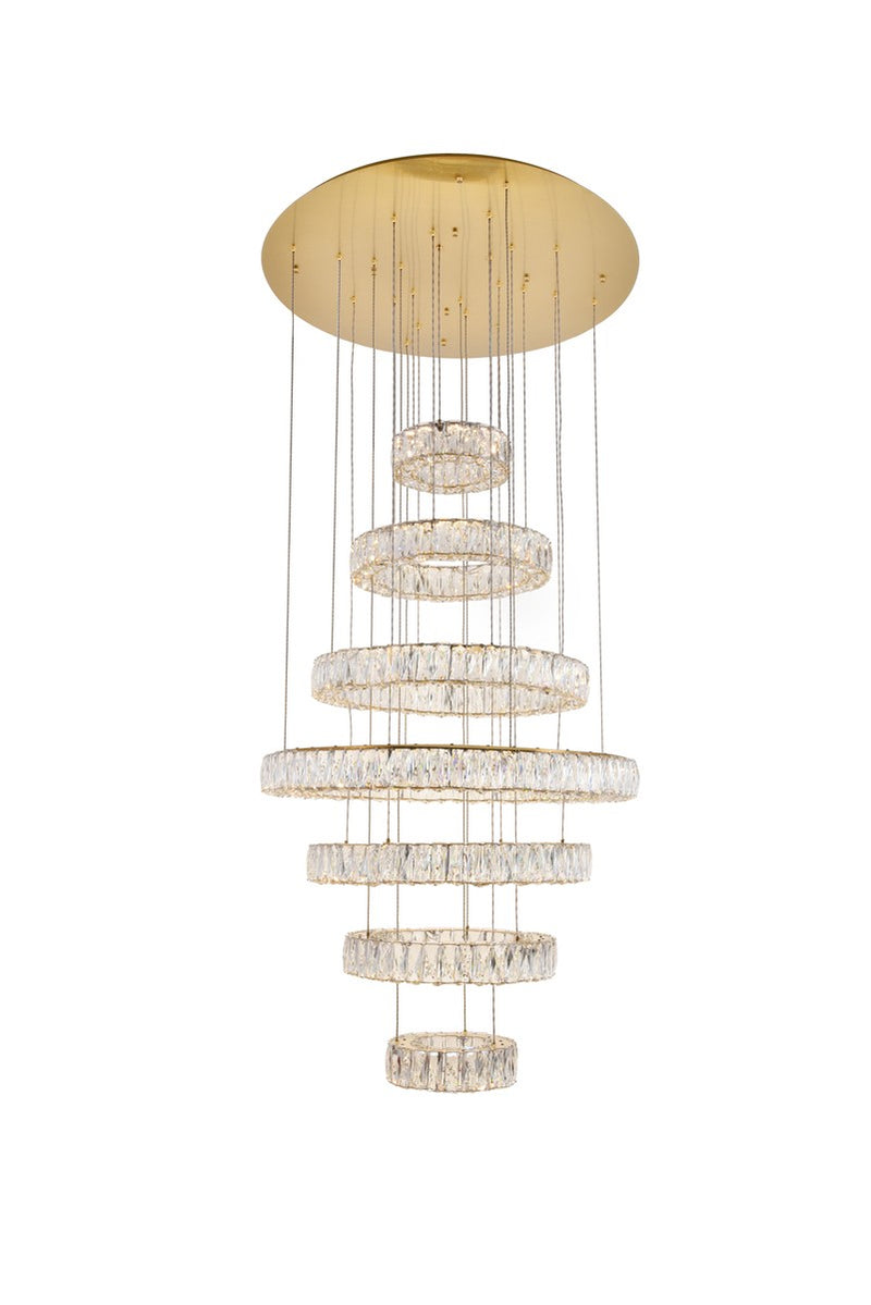 Monroe Chandelier in Gold with Clear royal cut Crystal