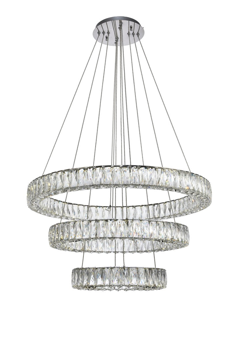 Monroe Chandelier in Chrome with Clear Royal Cut Crystal