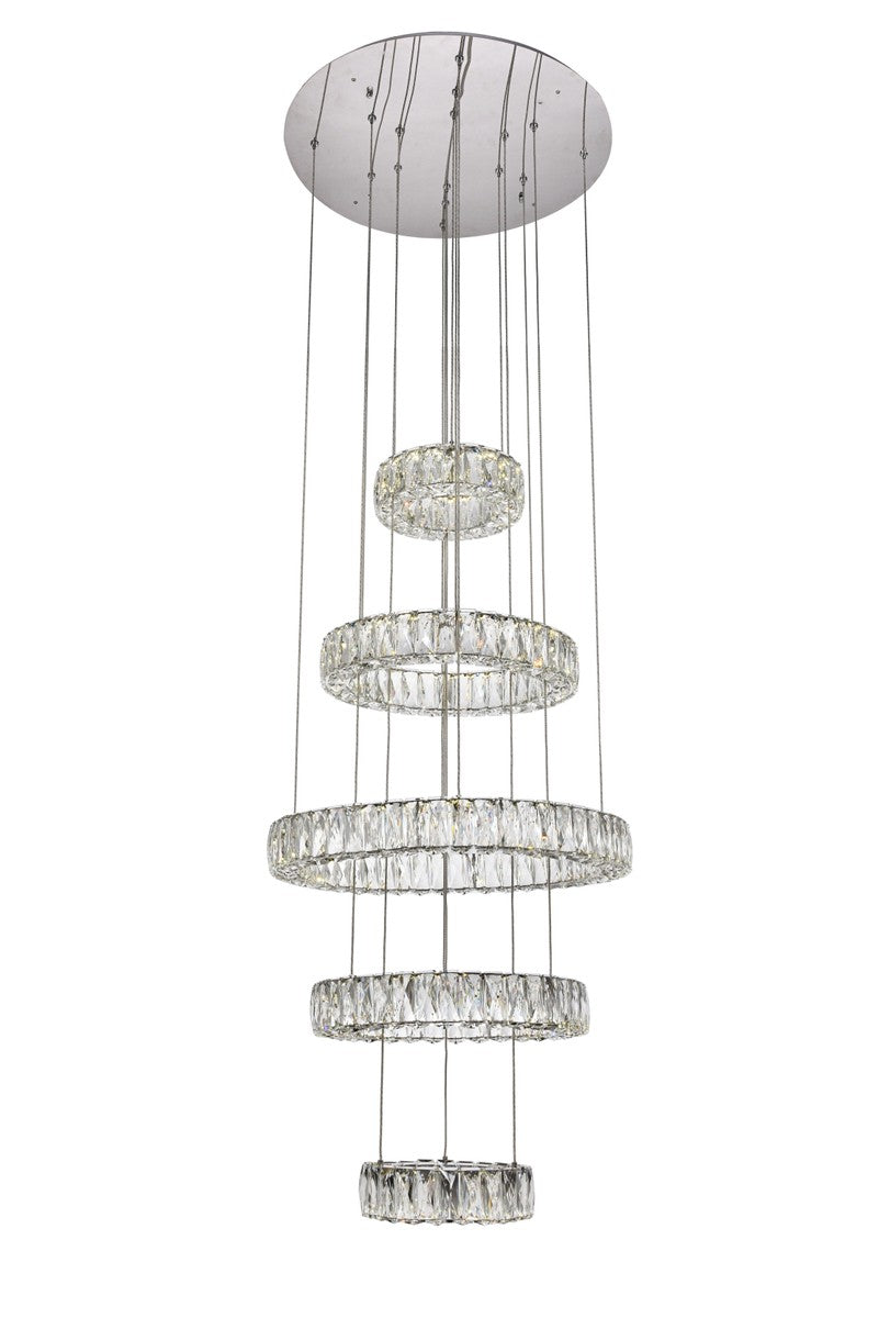 Monroe Chandelier in Chrome with Clear Royal Cut Crystal