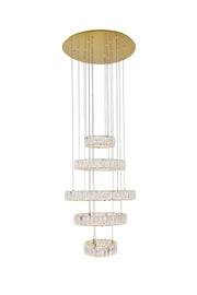 Monroe 5-Light Pendant in Gold with Clear royal cut Crystal