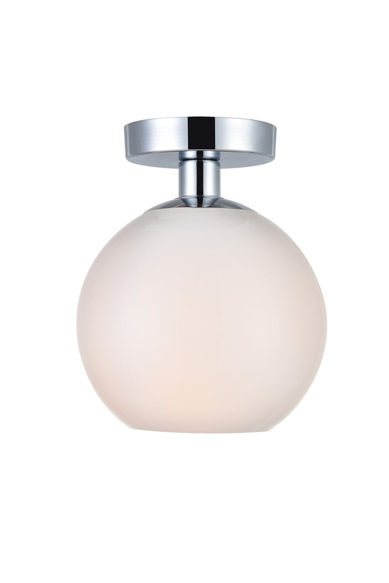 Baxter 1-Light Flush Mount in Chrome & Frosted White