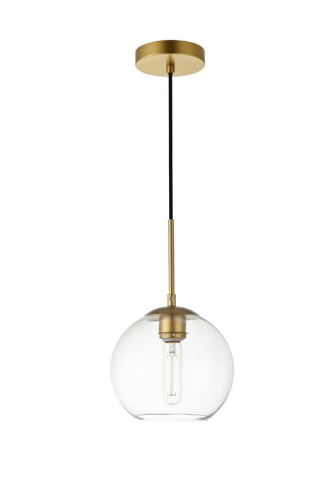 Baxter 1-Light Pendant in Brass & Clear - Lamps Expo