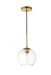 Baxter 1-Light Pendant in Brass & Clear - Lamps Expo